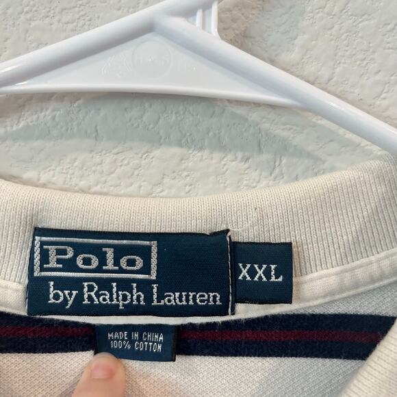 Vintage Men's Ralph Lauren Polo Striped Long-Sleeve Rugby Shirt | Size XXL - Picture 5 of 5